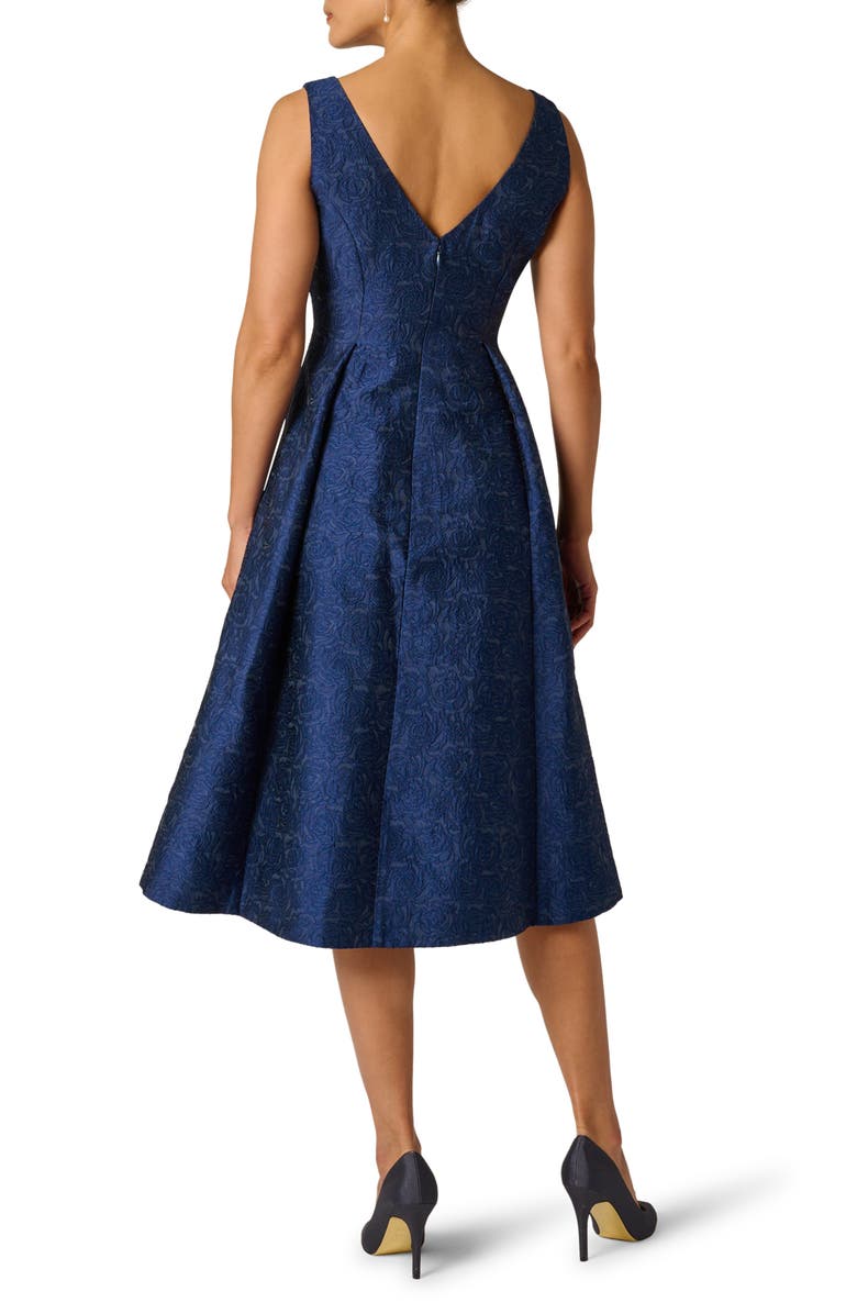 Adrianna Papell Beaded Jacquard Fit & Flare Cocktail Dress, Alternate, color, 