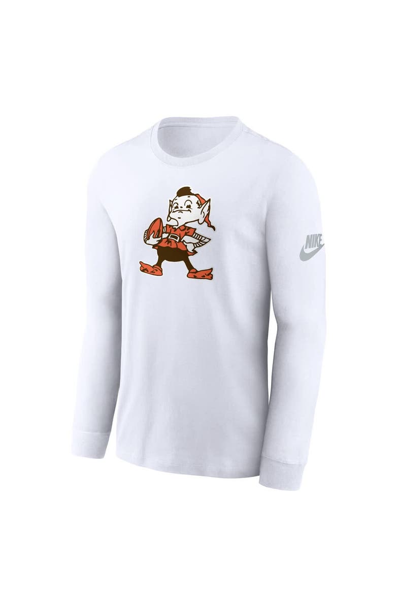 Nike Men's Nike White Cleveland Browns Rewind Essential Long Sleeve T-Shirt, Alternate, color, 