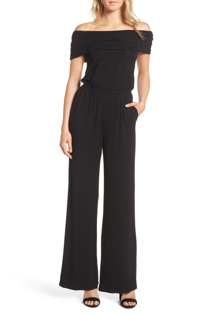 cupcakes and cashmere Farida Off the Shoulder Jumpsuit, Main, color,