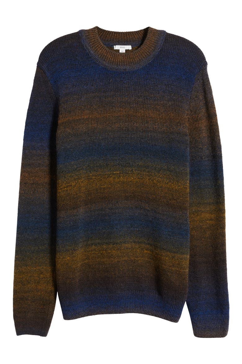 Buddy Crewneck Long Sleeve Knit Virgin Wool Blend T-Shirt, Alternate, color, DARK BROWN