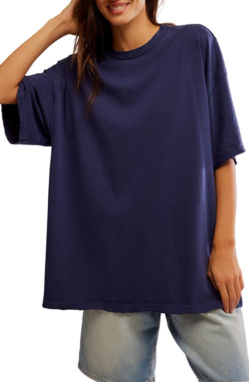 Free People Devon Oversize Cotton T-shirt In Eclipse