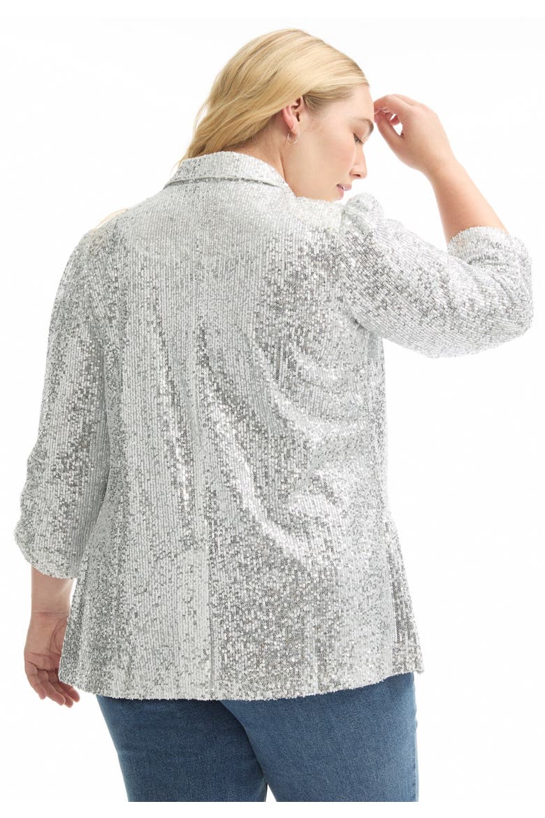 Sequin Blazer, Alternate, color, SILVER