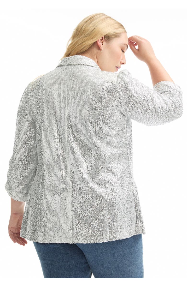 June + Vie Sequin Blazer, Alternate, color, Silver