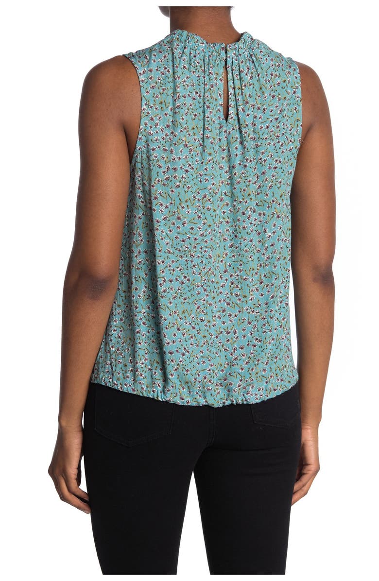 GIBSONLOOK Patterned Ruffle Trim Drawcord Tank Top, Alternate, color, 