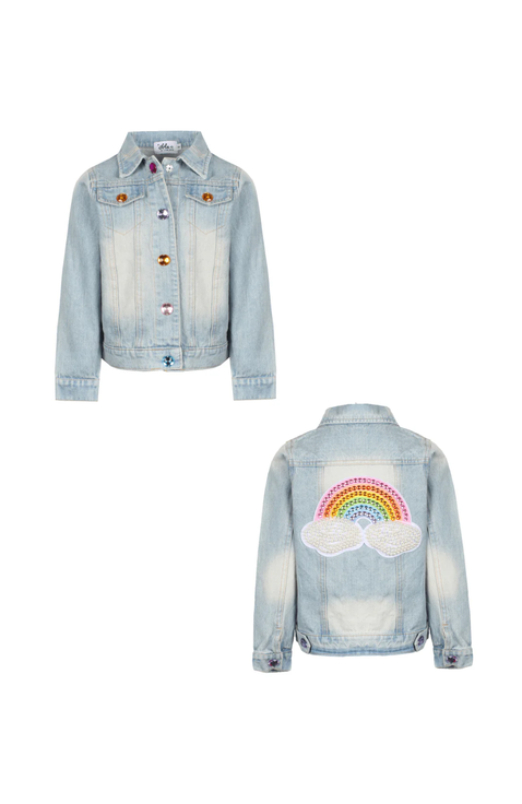 Rainbow Pearl Denim Jacket