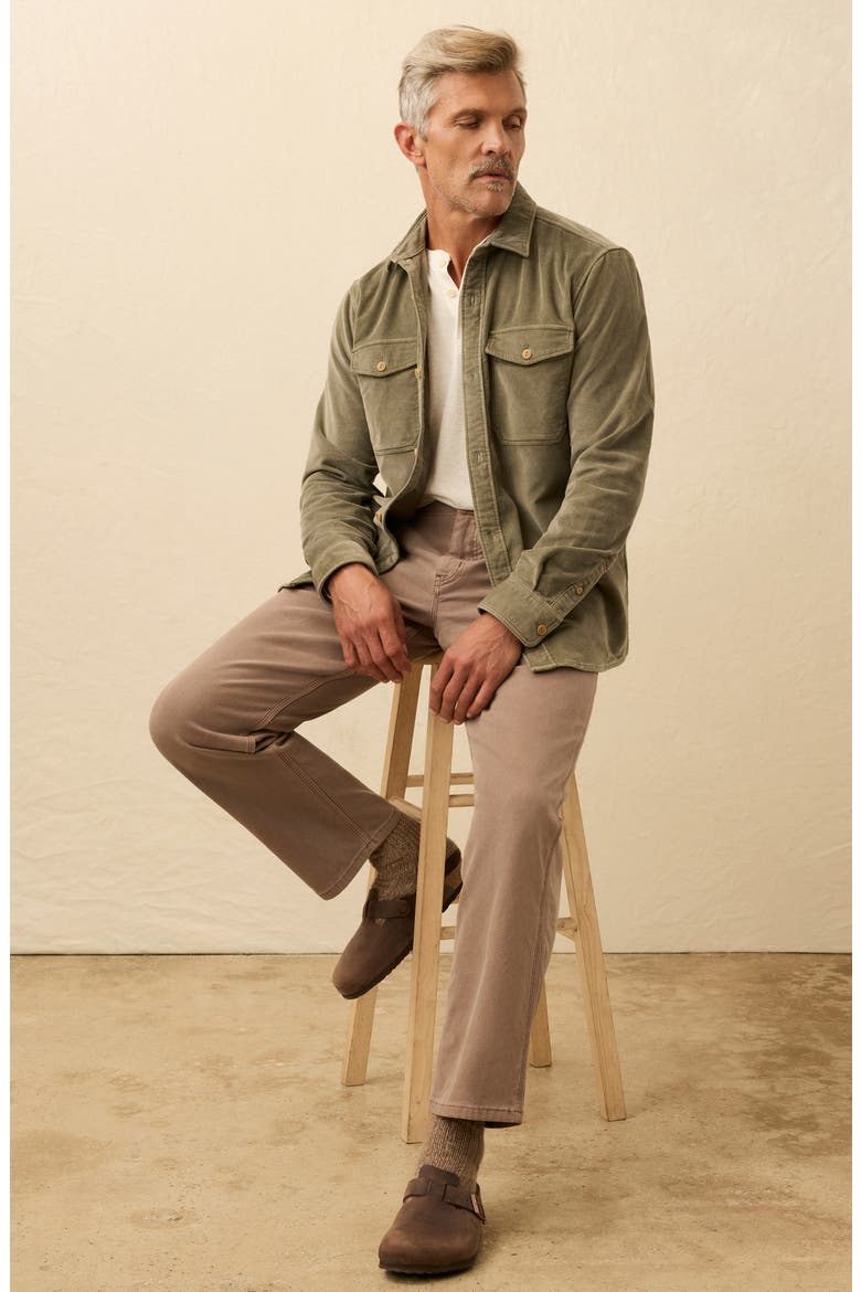 Cotton Stretch Corduroy Button-Up Overshirt, Alternate, color, LIGHT PINE