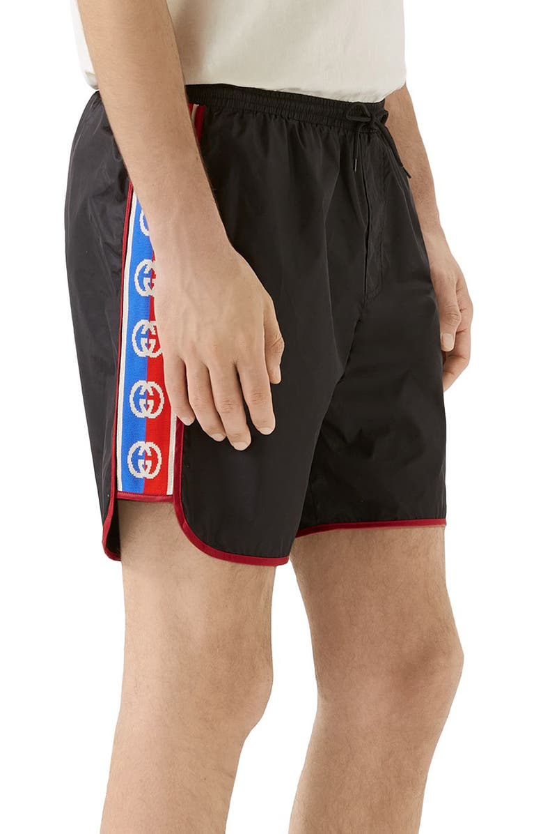 Gucci Waterproof Nylon Swim Trunks, Alternate, color, 