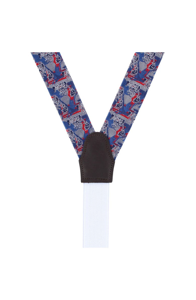 Trafalgar Freedom's Torch Patriotic Silk Novelty Button End Suspenders, Alternate, color, Multiple