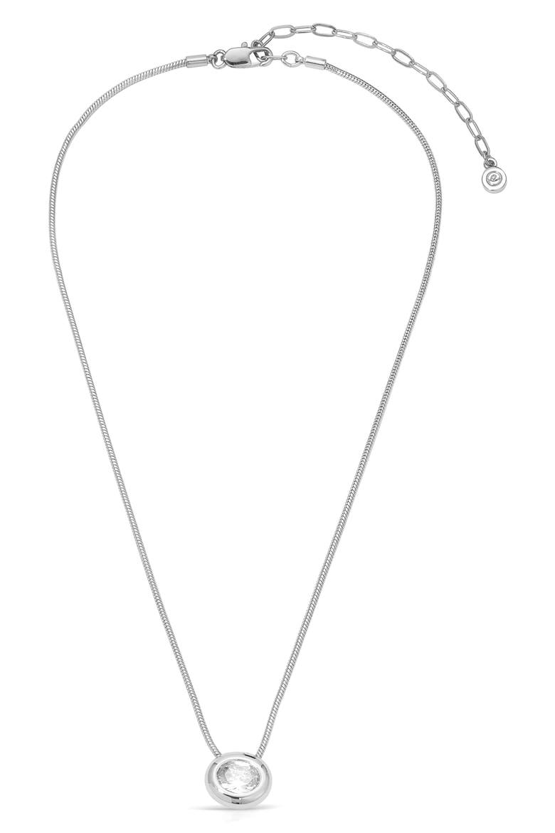 Cubic Zirconia Pendant Necklace, Alternate, color, SILVER