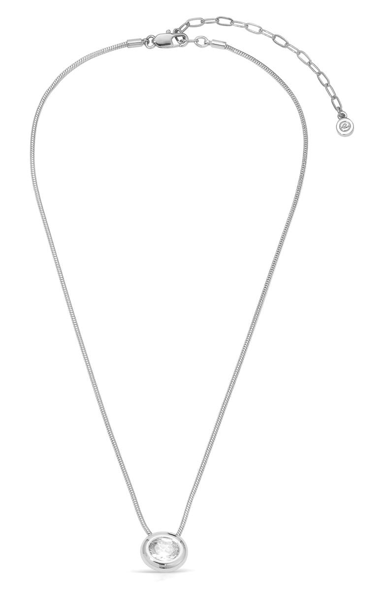 Ettika Cubic Zirconia Pendant Necklace, Alternate, color, Silver