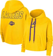 Nike Women's Nike Gold Los Angeles Lakers Courtside Cropped Pullover Hoodie