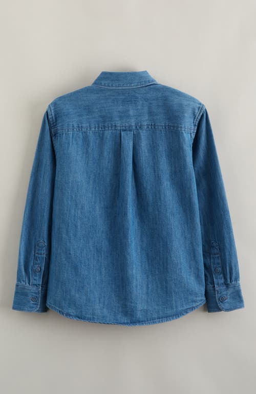 Nordstrom Kids' Cotton Chambray Button-down Shirt In Blue