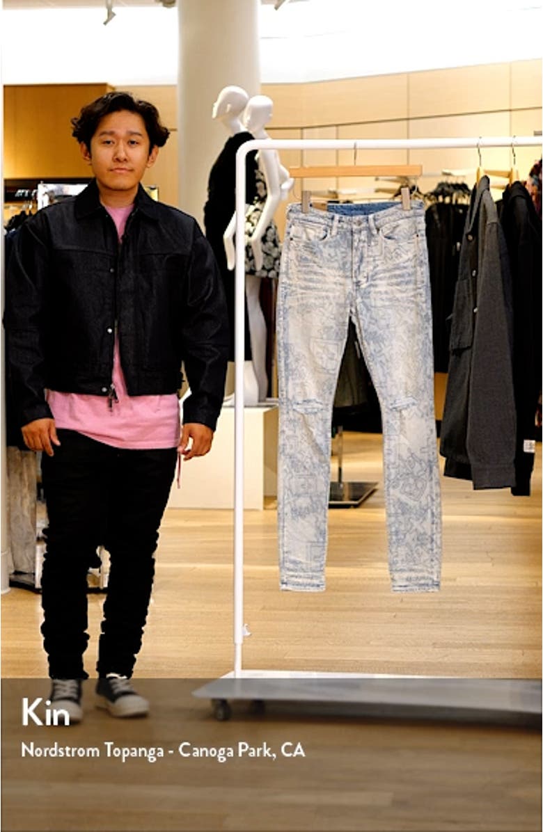 Van Winkle Stencil Legacy Ripped Skinny Jeans, sales video thumbnail