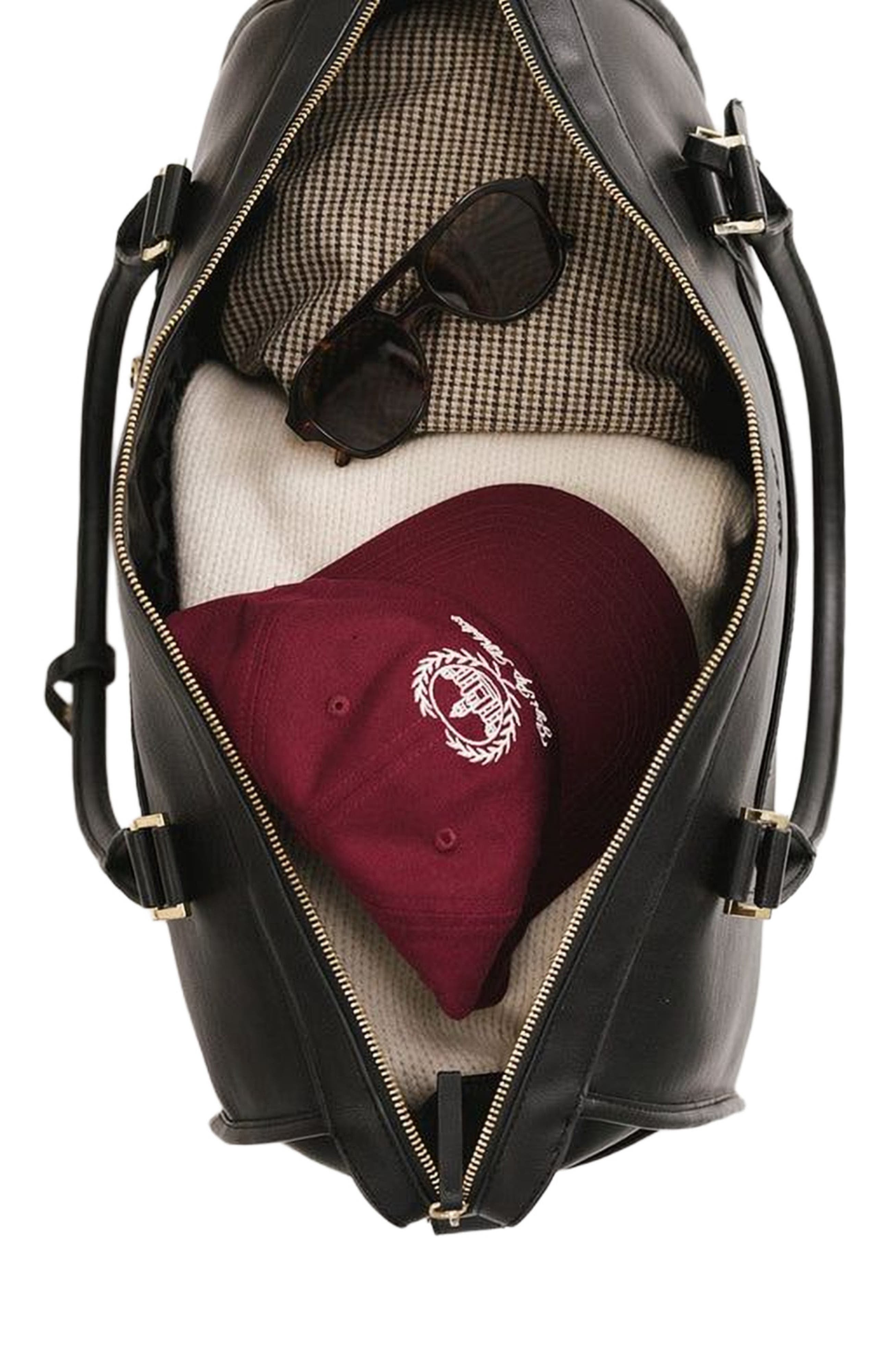 Gigi Pip Atlas Vegan Leather Weekender Bag, Alternate, color, Black