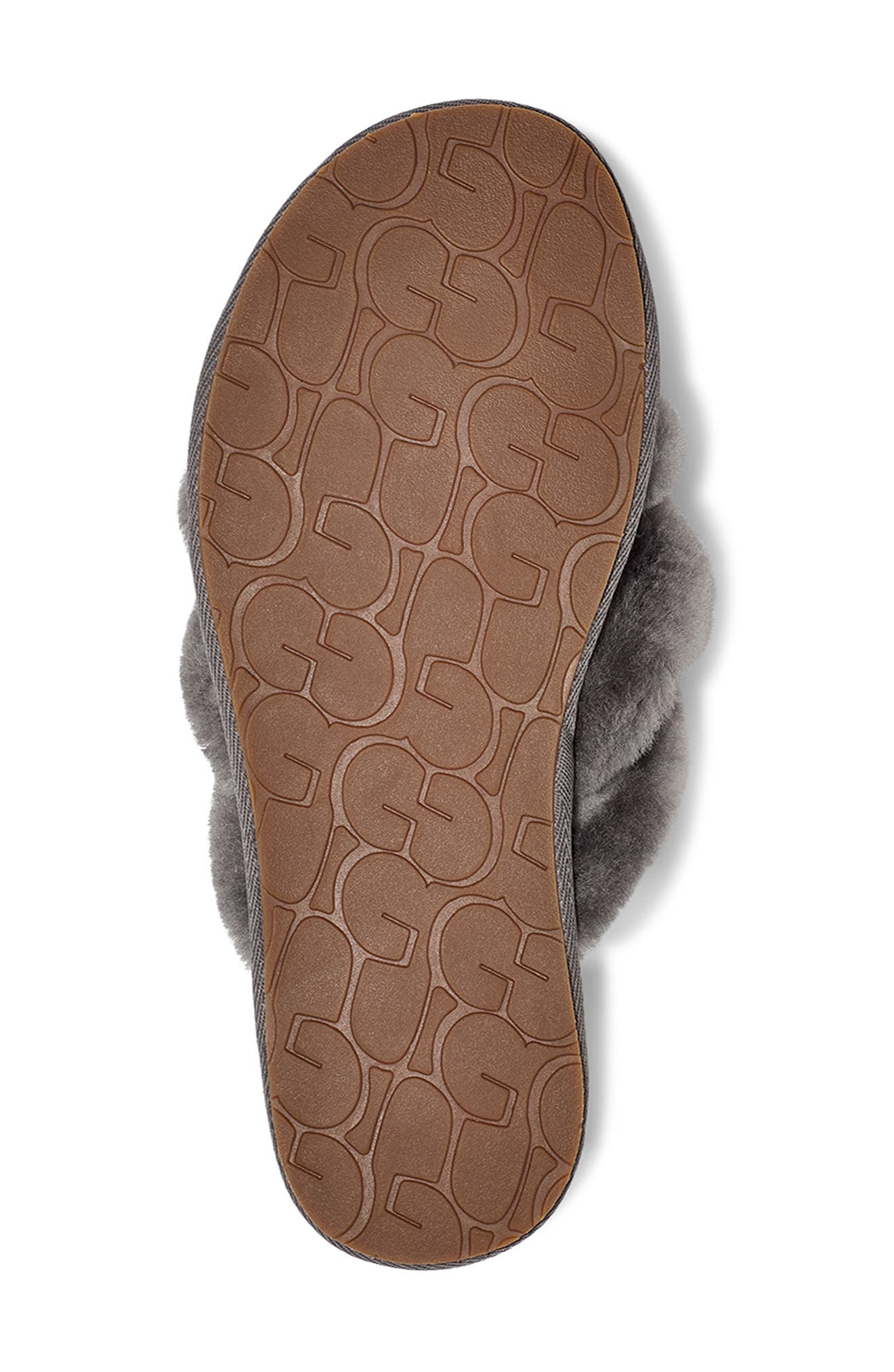 UGG<sup>®</sup> Scuffita Genuine Shearling Slide Slipper, Alternate, color, Charcoal