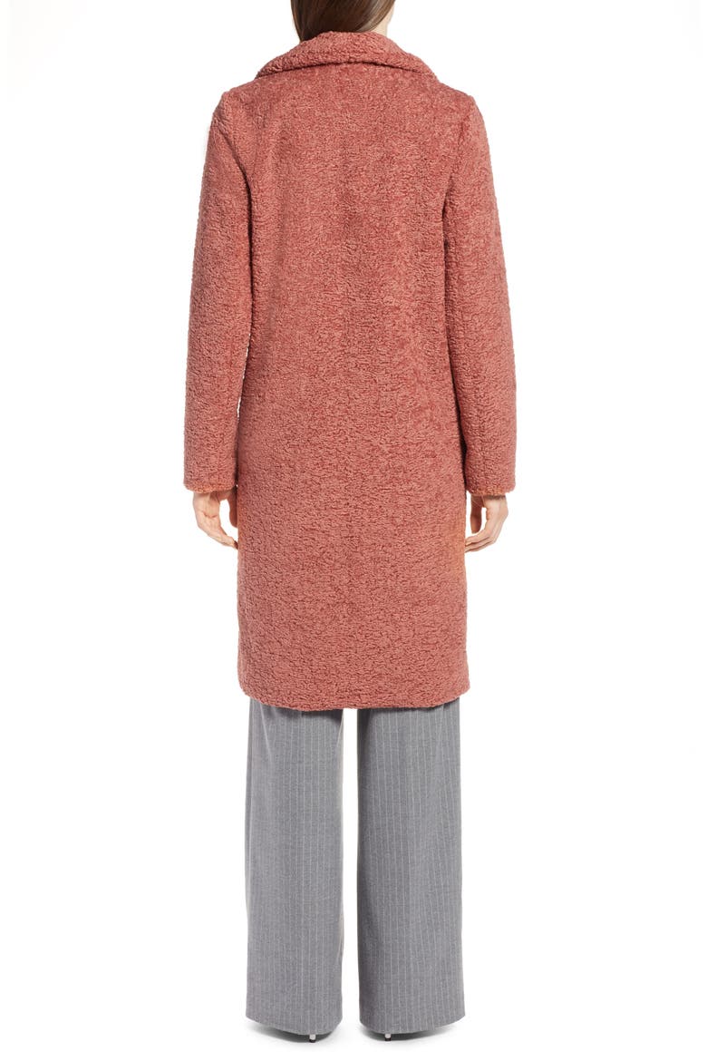 Faux Fur Coat, Alternate, color, ROSE