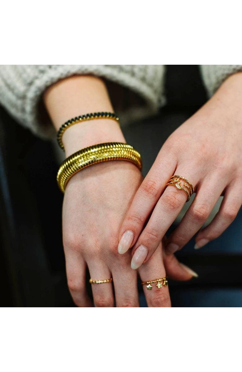 Ivy & Pearl Co. The Montclair Ribbed Bangle, Alternate, color, Gold
