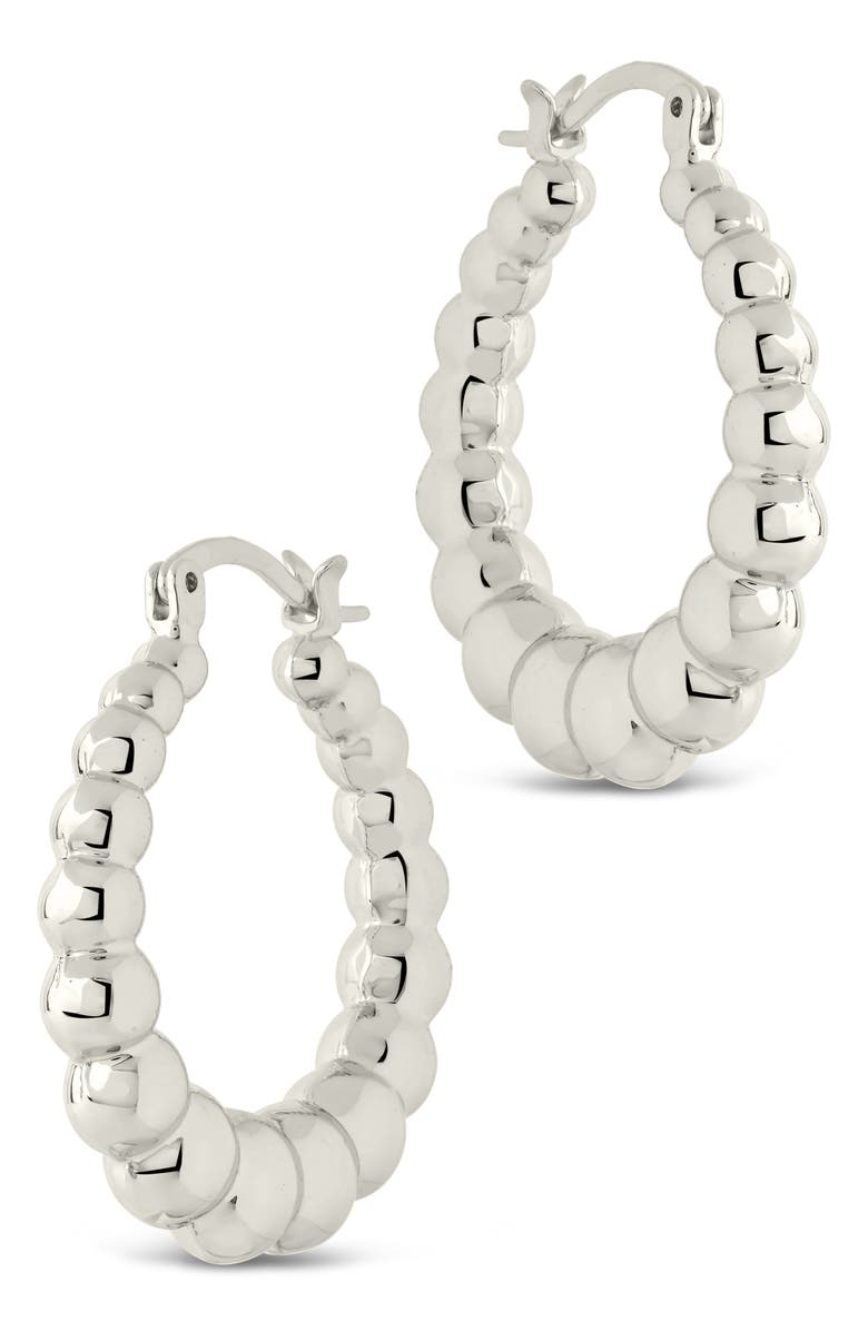 Sterling Forever Audrey Bubble Sphere Hoop Earrings, Main, color, Silver