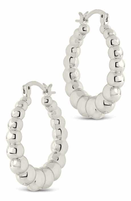 Sterling Forever Audrey Bubble Sphere Hoop Earrings