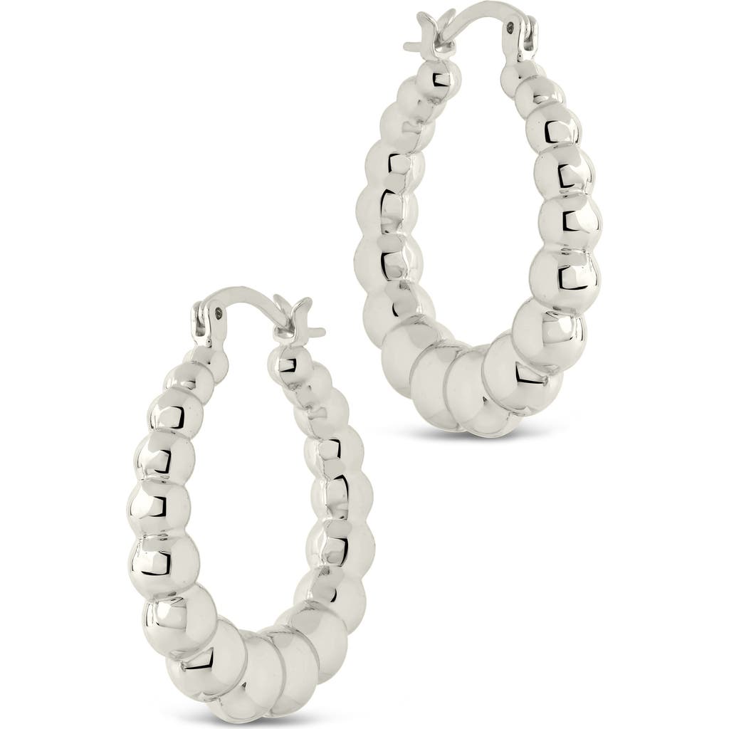 Sterling Forever Audrey Bubble Sphere Hoop Earrings In Silver