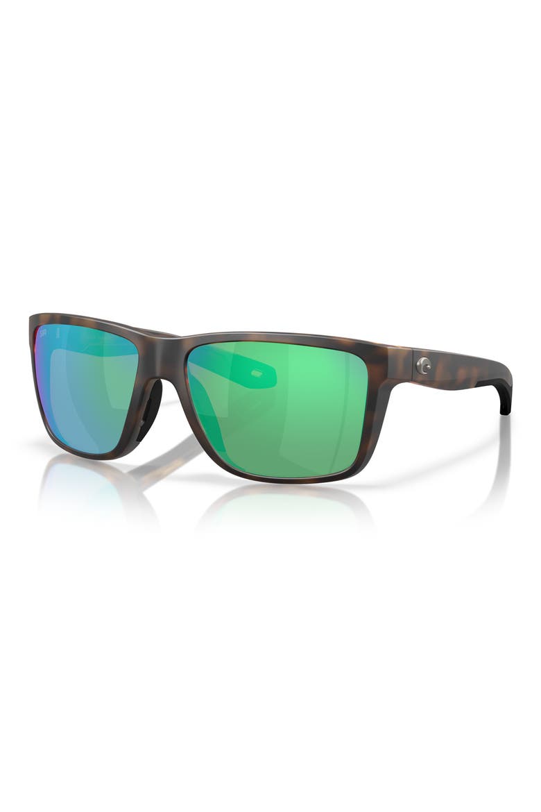 Broadbill II 58mm Polarized Rectangular Sunglasses, Alternate, color, MATTE TORTOISE/ GREEN
