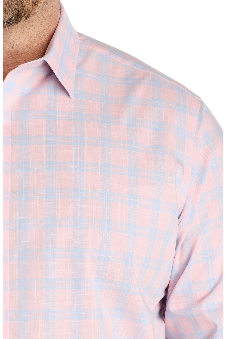 Big & Tall Clark Wrinkle-Free Plaid Sport Shirt, Alternate, color, PINK