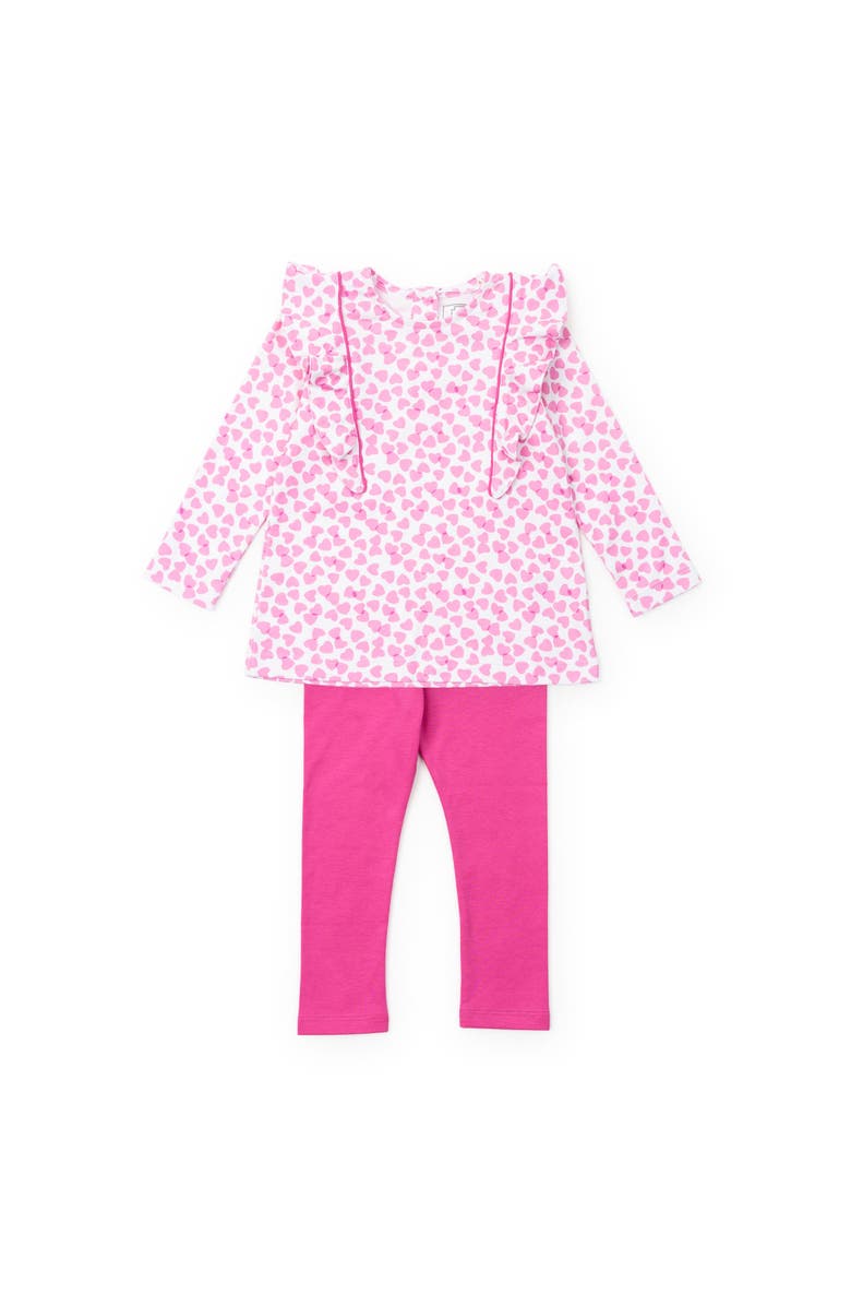 Lila and Hayes Olive Girls' Legging Set, Main, color, Confetti Hearts Pink