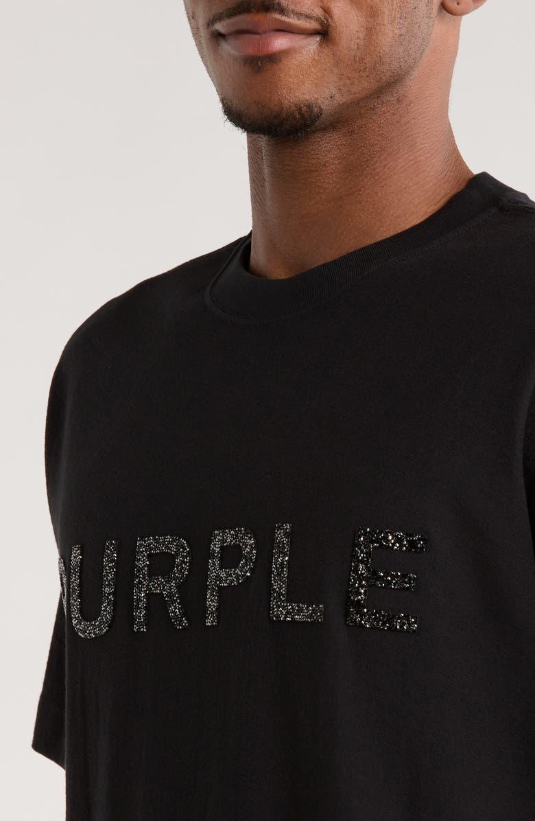 PURPLE BRAND Embellished Cotton Graphic T-Shirt, Alternate, color, Black