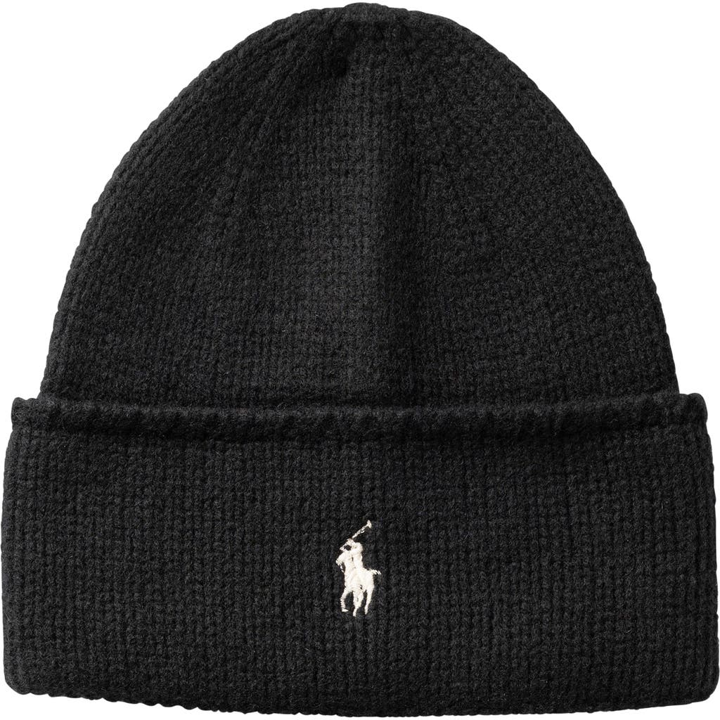 Polo Ralph Lauren Pony Wool Beanie In Black