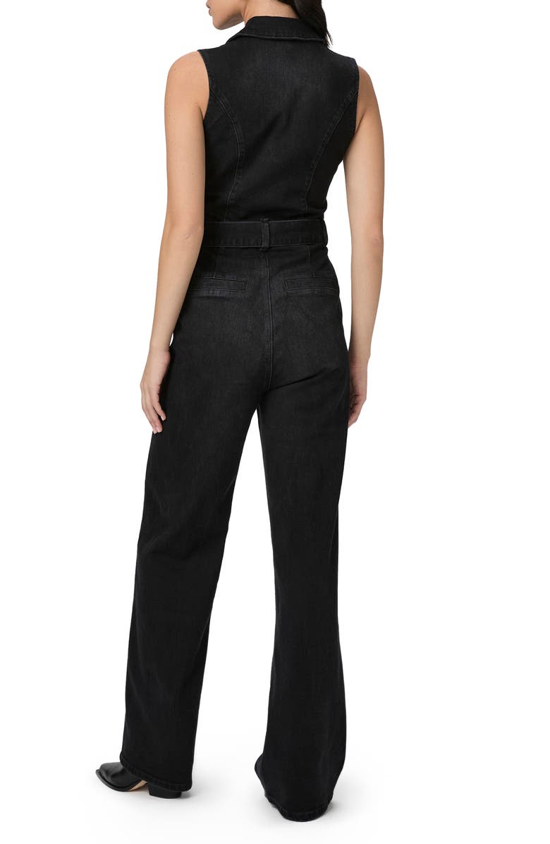 PAIGE Sasha Belted Denim Jumpsuit, Alternate, color, Dark Moonlight