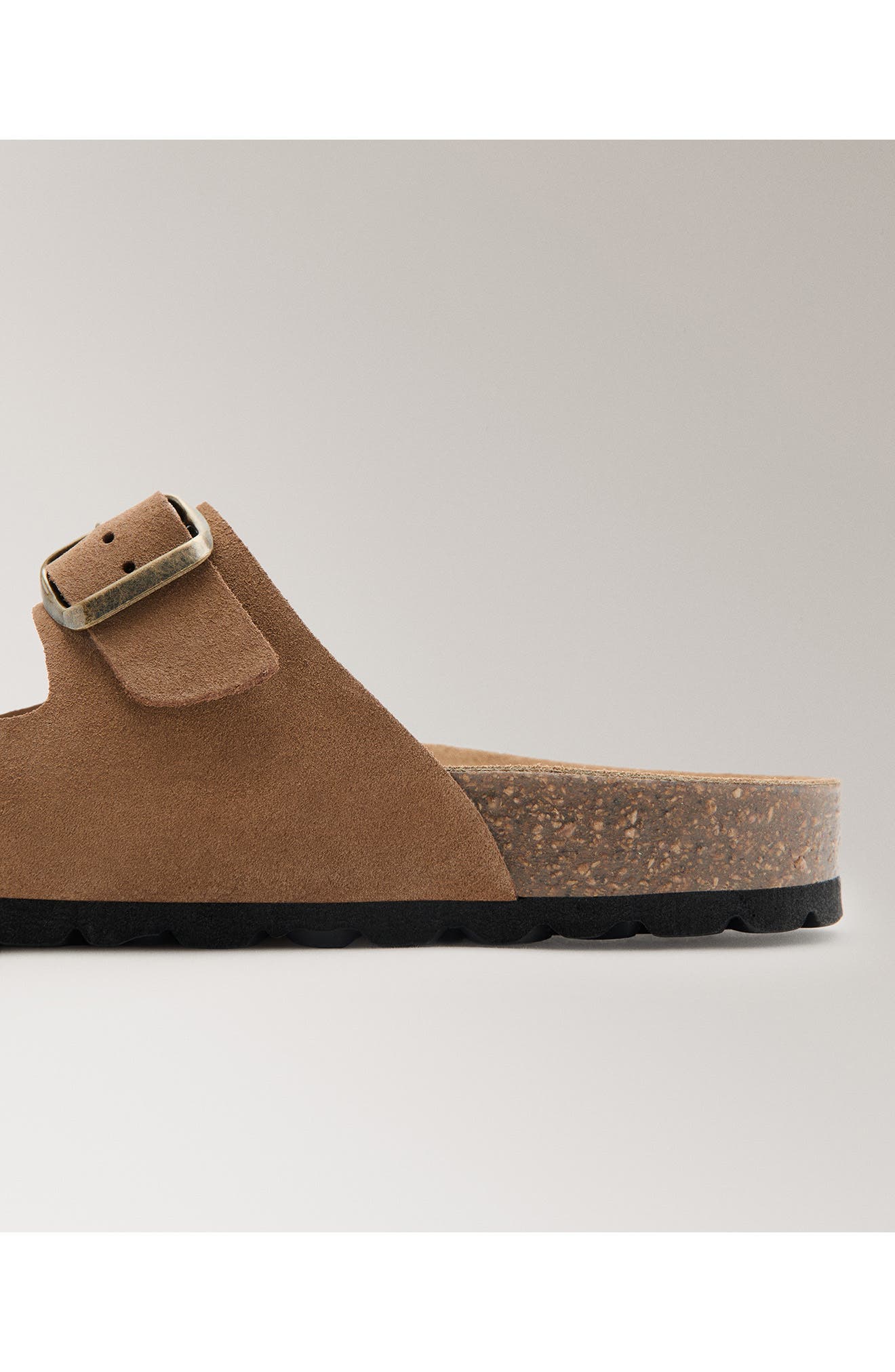 MANGO Double Buckle Slide Sandal, Alternate, color, Brown