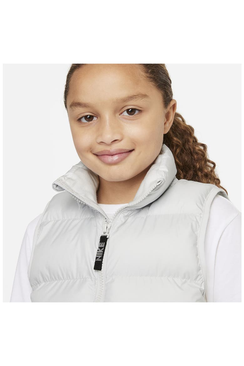 Kids' Sportswear Puffer Vest, Alternate, color, PHOTON DUST/ WHITE