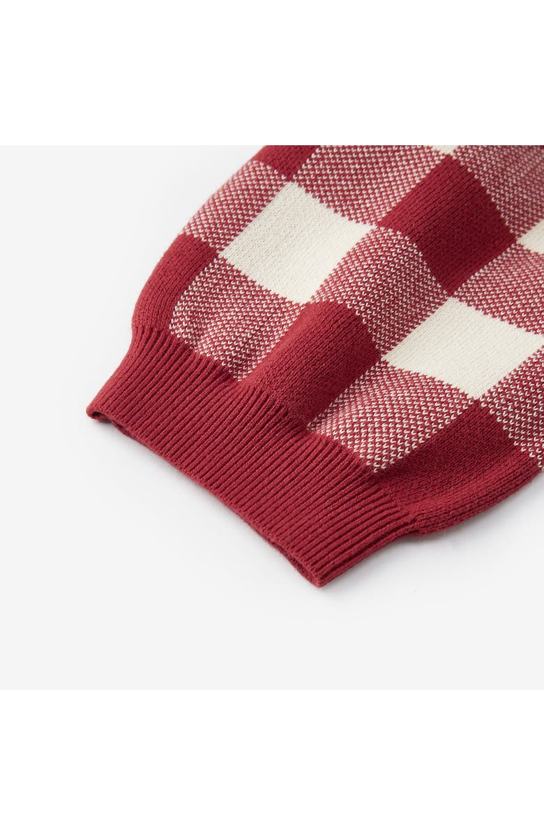 Milkbarn Knit Suspender Pants, Alternate, color, Red Gingham