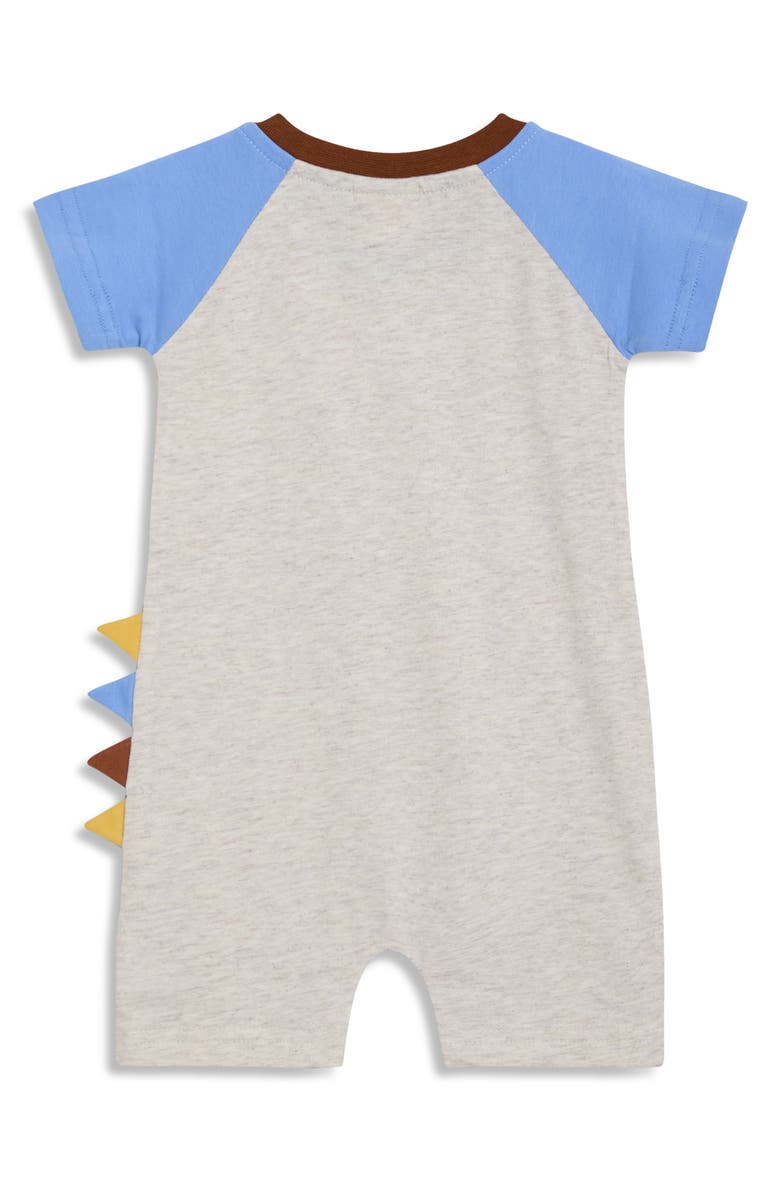 JOJO MAMAN BEBE Dinosaur Appliqué Cotton Jersey Romper, Alternate, color, Natural