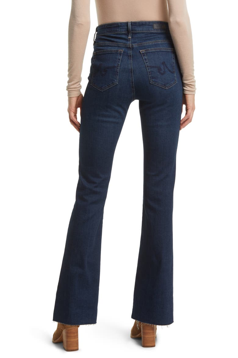Farrah High Waist Fray Hem Bootcut Jeans, Alternate, color, KINDLING