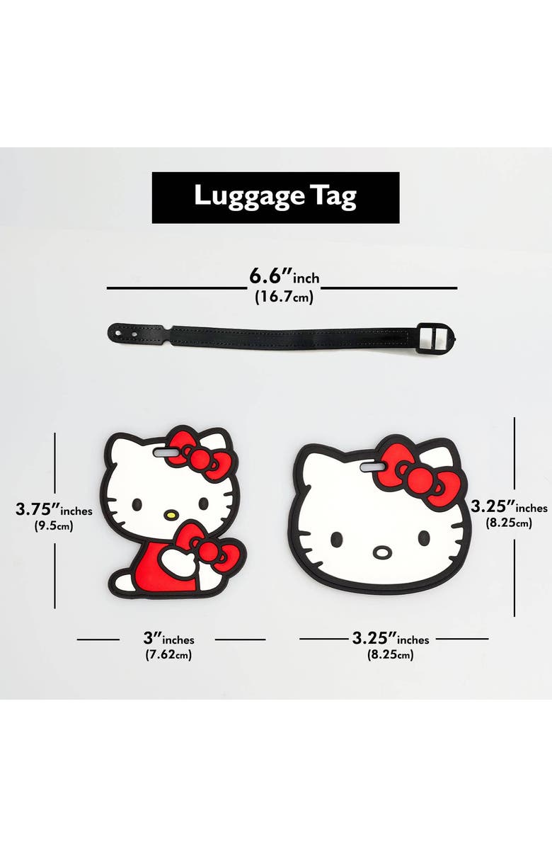 Hello Kitty Cute Luggage Tag, Set of 4, Alternate, color, Black, White, Red