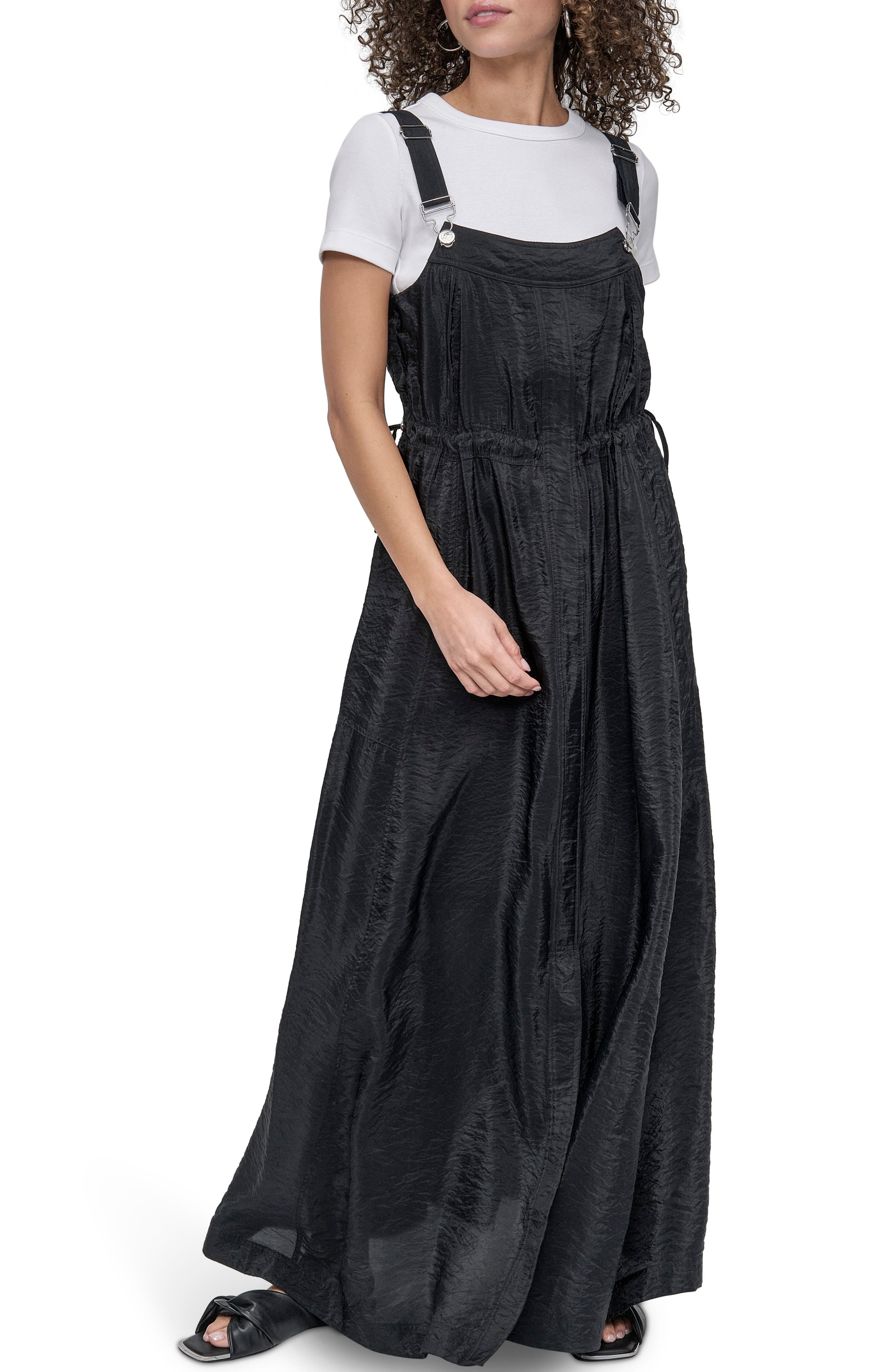 Dkny Overall Maxi Dress In Black