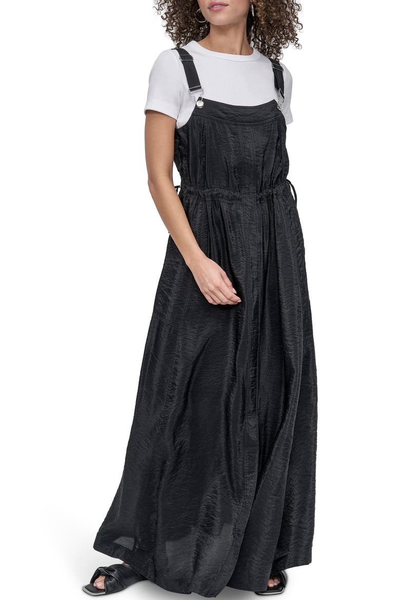 Overall Maxi Dress, Main, color, BLACK