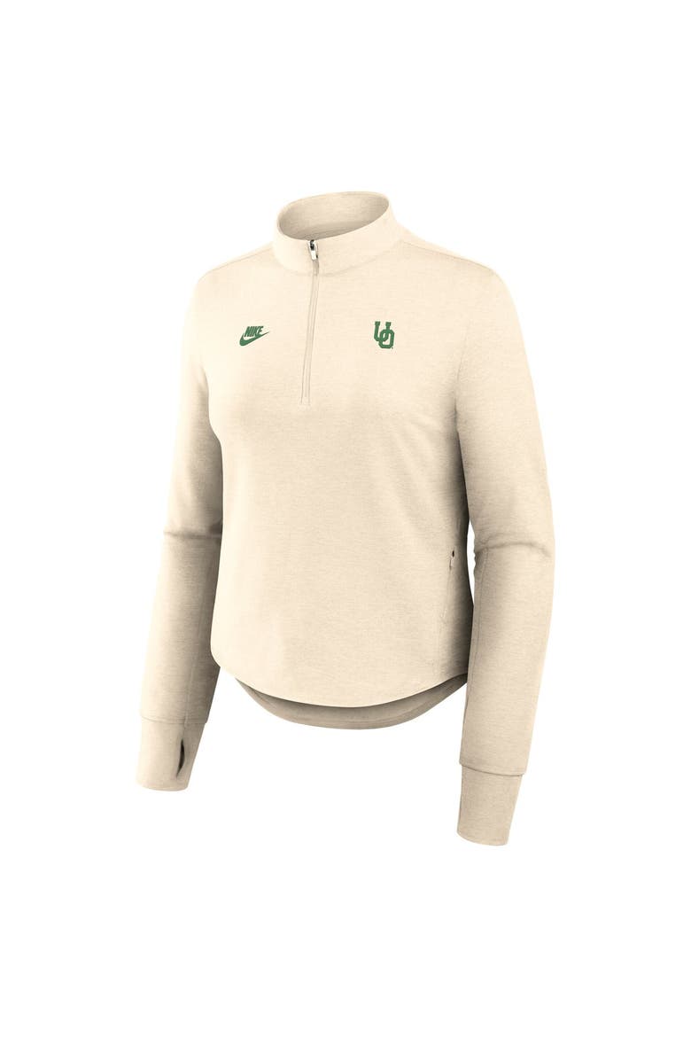 Women's Nike Natural Oregon Ducks Legacy Swift Dri-FIT Half-Zip Pullover, Alternate, color, Natural