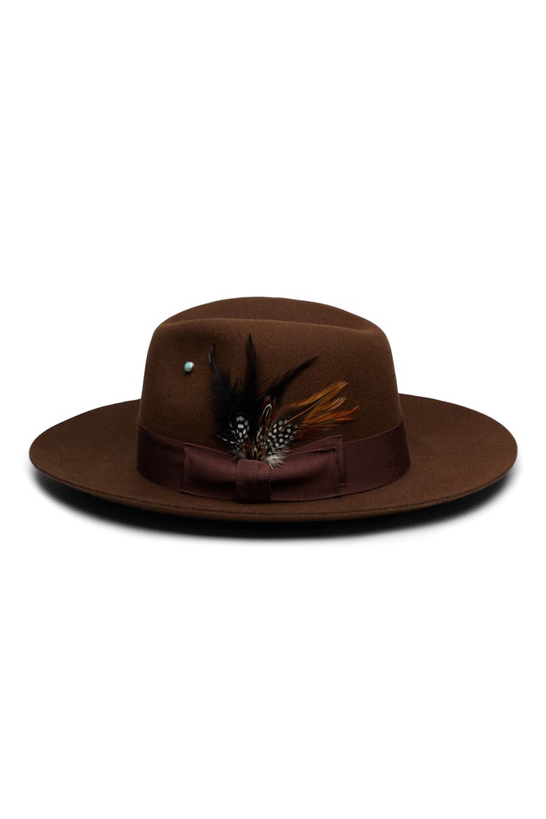 Wool Fedora Hat, Alternate, color, BROWN