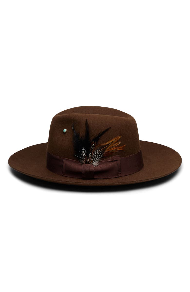 Wyeth Wool Fedora Hat, Alternate, color, Brown