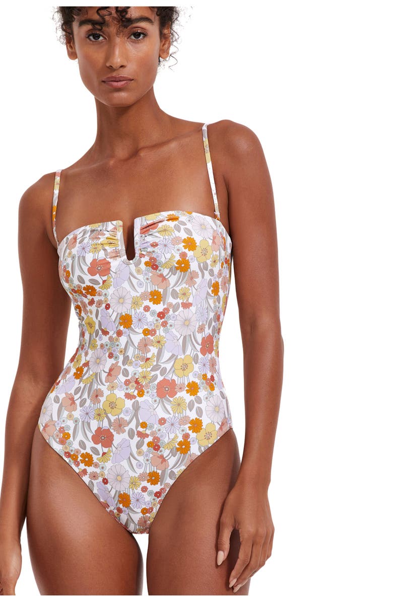 Flirtt Gottex Botanic Party Bandeau One Piece, Alternate, color,