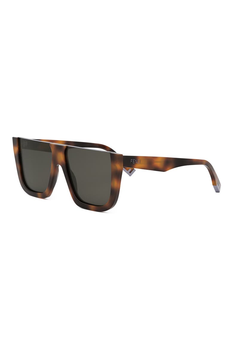 'Fendi Way Flat Top Sunglasses, Alternate, color, BLONDE HAVANA / SMOKE