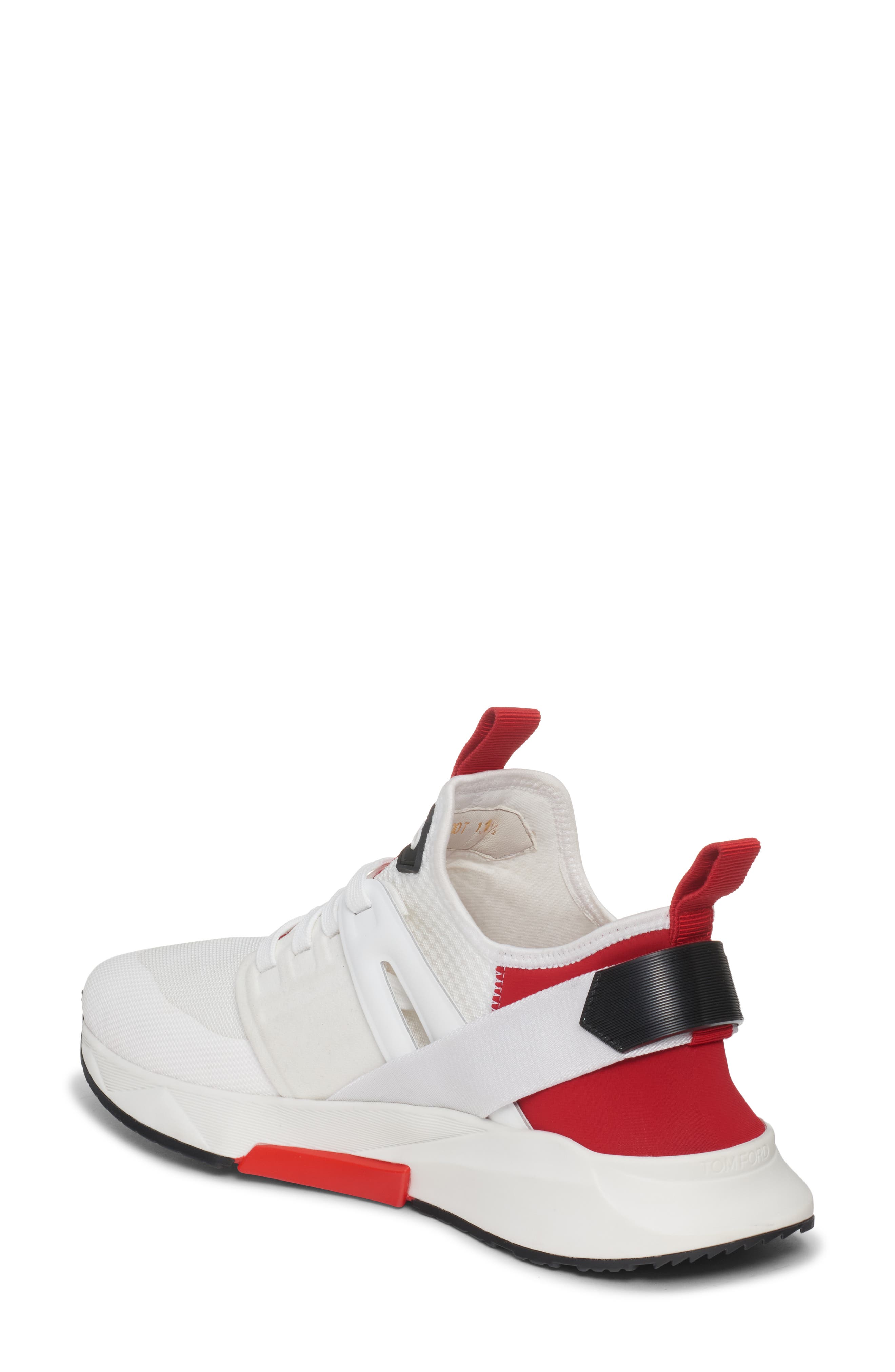 Mixed Media Sneaker, Alternate, color, WHITE/ RED/ WHITE