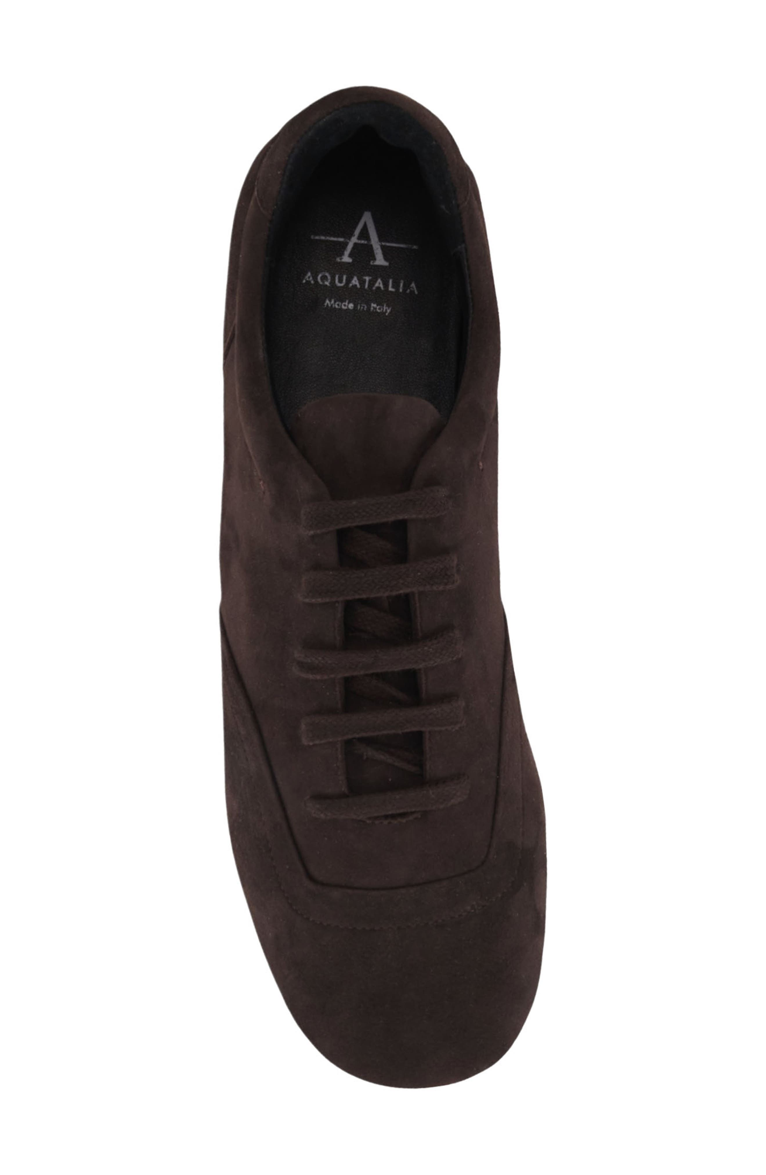 Aquatalia Qrystal Weatherproof Sneaker, Alternate, color, Espresso Suede