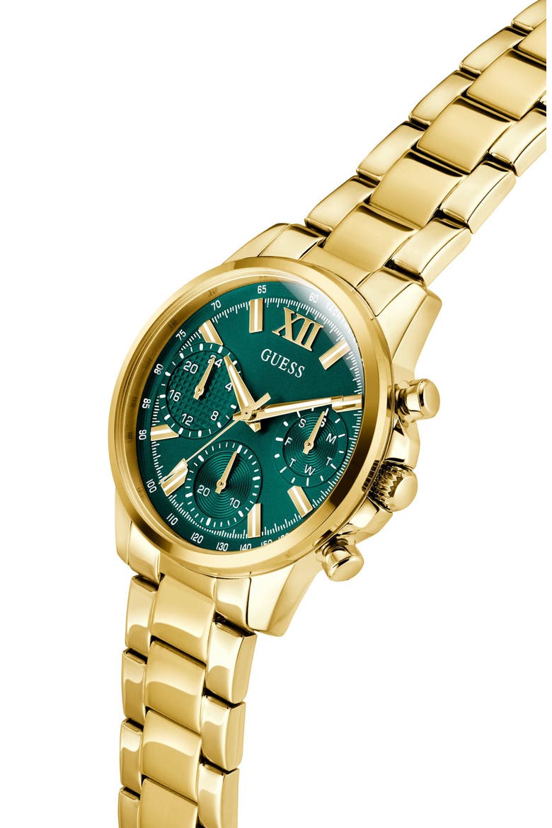 Bailey Chronograph Bracelet Watch, 36mm, Alternate, color, GOLD TONE/ GREEN