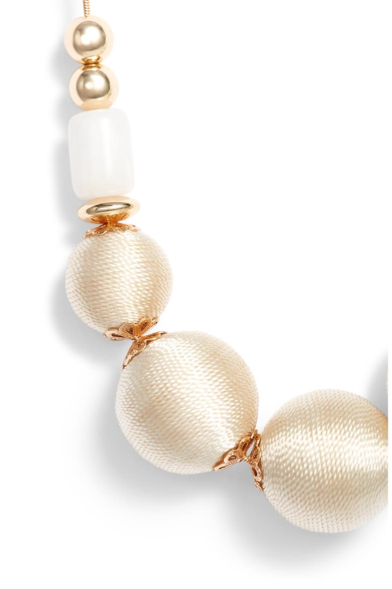Wrapped Sphere Slider Necklace, Main, color, WHITE- GOLD