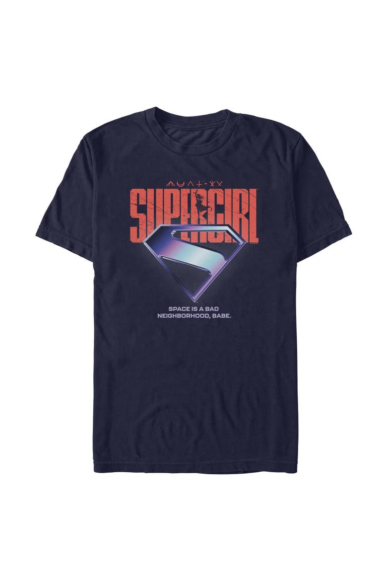 Men's Supergirl Space Is Bad Logo  Graphic T-Shirt, Main, color, Navy Blue