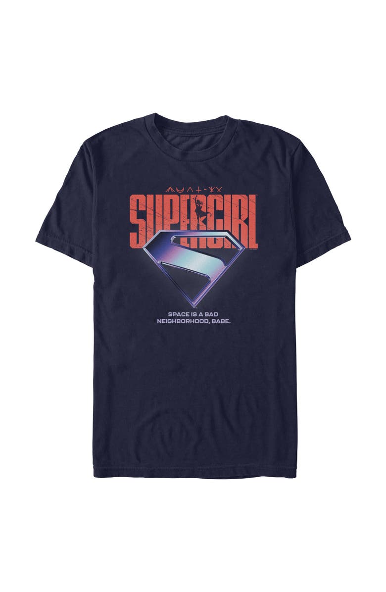 Supergirl Men's Supergirl Space Is Bad Logo Graphic T-Shirt, Main, color, Navy Blue