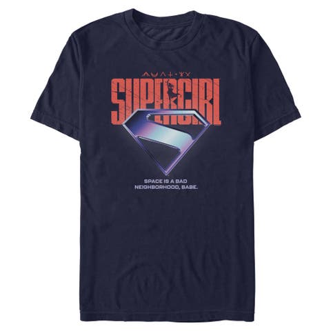 Men's Supergirl Space Is Bad Logo  Graphic T-Shirt